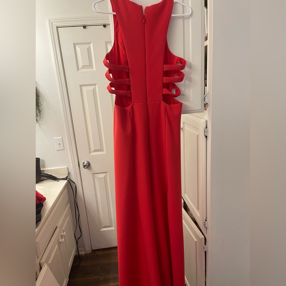 BCBGMaxAzria Rosalyn Red Cutout High-Low Dress - Picture 4 of 4